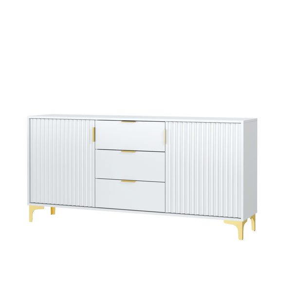 Tide Crest 140cm Modern Sideboard with Gold Accents and Storage
