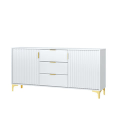 Tide Crest 140cm Modern Sideboard with Gold Accents and Storage