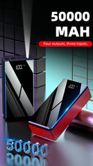 50000Mah Large Capacity Fast Charging Power Bank, LED Power Display, Type-C Bidirectional Fast Charging, Five Outputs, Two Inputs, Suitable for Charging for Iphone/ for Samsung/Android Electronic Devices, Outdoor Portable Emergency Power Backup Battery Pa