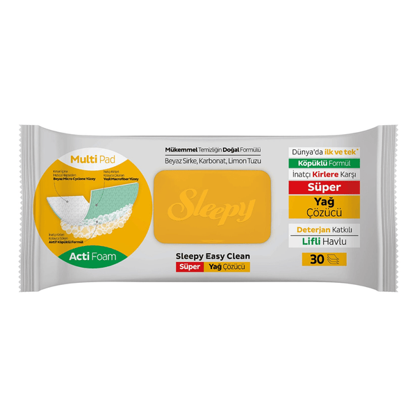 6 Pack Sleepy Easy Clean Descaling Wipes – 30pcs | Multi-Purpose Cleaning Wet Wipes with Natural Formula (Vinegar, Baking Soda, Citric Acid) | Removes Limescale, Soap Scum & Tough Stains (limescale remover)