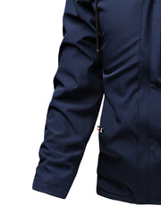 Men'S Insulated Thermal Winter Jacket Full Zipper Closure Hooded Windproof Coat Front Full Zip And Zipper Pockets - Machine Washable Cold Weather Outerwear for Skiing, Snowboarding, Hiking - Black (Unlined