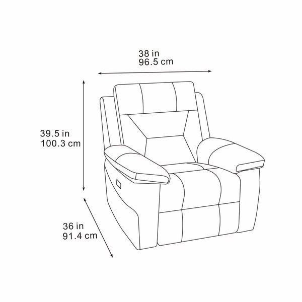 Lucca Grey Fabric Power Recliner Armchair