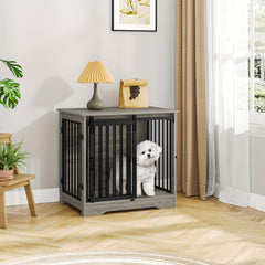 Hzuaneri 69cm Dog Crate, Furniture, Dog Kennel, 2 Doors, Modern Dog House, Suitable for Small and Medium Dogs, Side Table, Family Doghouse, 49 X 69 X 64.5cm, Rustic Brown