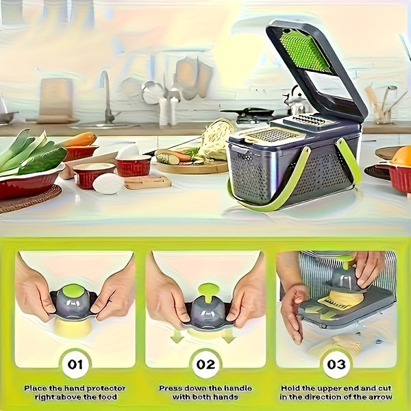 22-In-1 Heavy-Duty Manual Chopper - Vegetable Slicer, Vegetable Cutter, Chopper, Grinder, Suitable for Kitchen, Kitchen Utensils, Kitchen Small Tools, Kitchen, Vegetable Chopper
