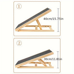 Adjustable Height Dog Ramp with Non-Slip Surface & Sturdy A-Frame Design - Foldable Pet Stairs with Soft Cushioned Steps, Portable Ramp for Beds, Sofas, Cars - Ideal for Small & Large Dogs, Elderly Pets, Dachshunds, Poodles, Labrador Retrievers - Du