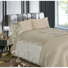 VelvetGlow Crushed Velvet Panel Duvet Cover Set – Luxury Shimmer Bedding with Soft Silky Finish | Glam Hotel-Style Bedroom Look | Easy-Care Polycotton | Single, Double, King & Super King Sizes | Includes Pillowcases | Fast UK Dispatch