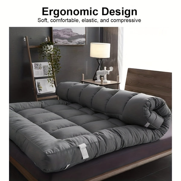 10cm Hotel Quality Mattress Topper | Super Soft with 1200GSM Hollowfiber Filling | Elasticized Corner Straps | Single, Small Double (4ft), Double, King, Super King Size, Grey