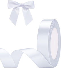 G2PLUS White Stain Ribbons - 22M Thick Fabric Gift Wrap Ribbons for Crafting, Wedding & Valentine'S Day Decoration