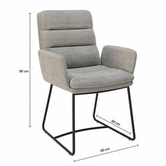 AKANTE Copenhague Light Grey Fabric Dining Chair, 2 Pack