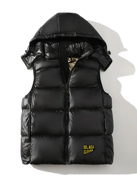 Middle Eastern Black Golden Vest for Couples, Unisex Hooded