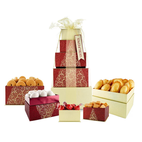 Festive Tower of Treats in Gold Design, 2.2Kg