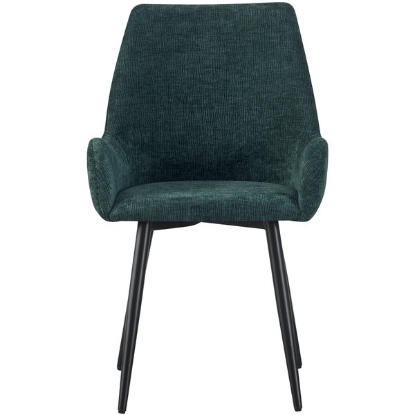 MOF Set of 4 Dining Chairs with Armrests - Mid-Century Upholstered Dining Chairs with Soft Cushioned Seat & Black Metal Legs for Dining Room, Living Room, Kitchen or Vanity Chair