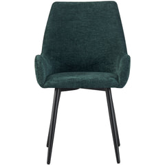 MOF Set of 4 Dining Chairs with Armrests - Mid-Century Upholstered Dining Chairs with Soft Cushioned Seat & Black Metal Legs for Dining Room, Living Room, Kitchen or Vanity Chair