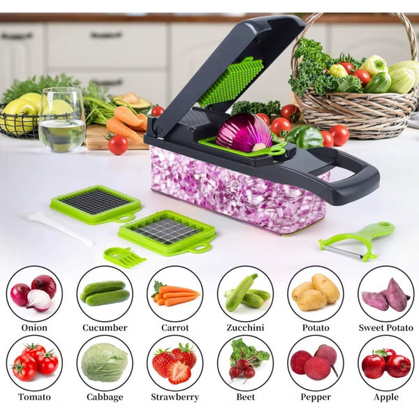 15in 1 Vegetable Chopper Fruit Salad Mandolin Slicer Food Dicer Cutter Peeler