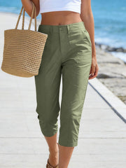 Women'S High-Waisted Straight-Leg Cropped Casual Pants | Side-Pocket Design, Breathable Drape Fabric, Office & Commute Pants | 2026 Summer New Arrival Women'S Casual Pants, Summer Women'S Clothing, Women'S, Affordable