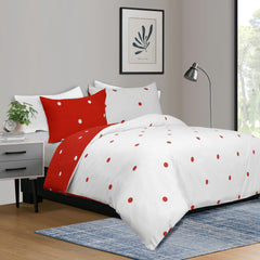4pcs Printed Duvet Cover Set – Ultra-Soft & Breathable Microfiber Complete Bedding Set with Matching Pillowcases and Brushed Solid Color Fitted Sheet, Machine Washable, Available in All UK Sizes