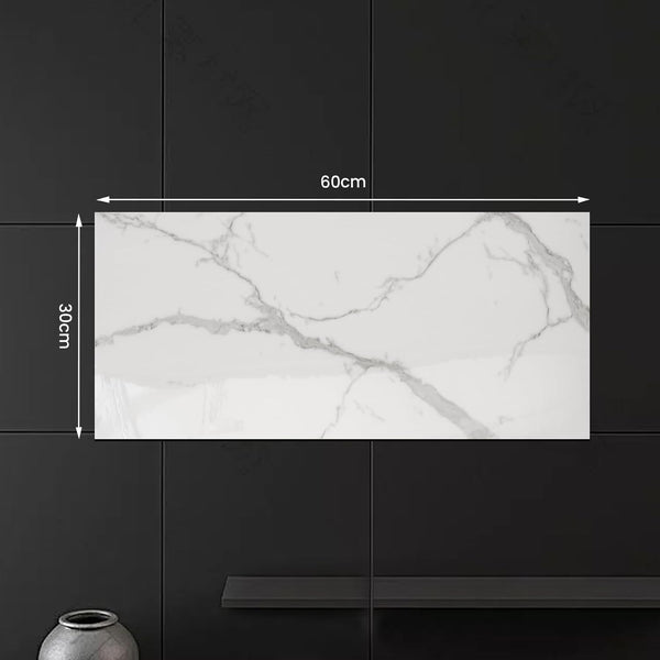 26/52pcs Marble Texture PVC Self-Adhesive Floor Tiles - Peel & Stick Easy Install for Rental Homes, Bedroom & Kitchen - Dark Gray/Light Gray/White Decorative Floor Renovation Patches (26, White)