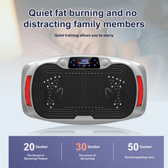 Smart Fat Elimination Vibration Plate | 300W Quiet Engine | 120 Speed Settings | Tension Rope | Silvery EU Standard | Fitness Support Vibration Device, Without Battery