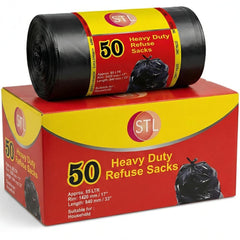 EXTRA STRONG HEAVY DUTY BLACK BIN LINERS RUBBISH BAGS WASTE REFUSE GARBAGE SACKS