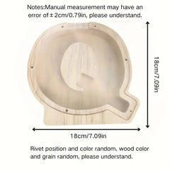 1 unique wooden letter jar - 26 creative A-Z letter storage containers, transparent design, birthday gift idea, home decoration, best friend gift, and functional holiday present.