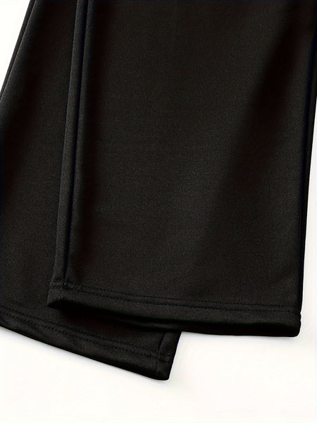 3pcs Women's Solid Color Oversized Jogger Pants with Elastic Drawstring Waist - Loose-Fit Polyester Track Pants Suitable for,, & Casual Attire - Machine Washable Casual Wear (Year-Round)