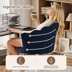 Shell-shaped Office Chair,Adjustable Chenille Swivel Chair,Soft and Flexible, Suitable for Bedrooms, Offices and Studies.