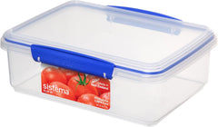 Sistema KLIP IT Food Storage Container | 7 L | Stackable & Airtight Fridge/Freezer Food Box with Lid | Bpa-Free Plastic | Blue Clips | 1 Count