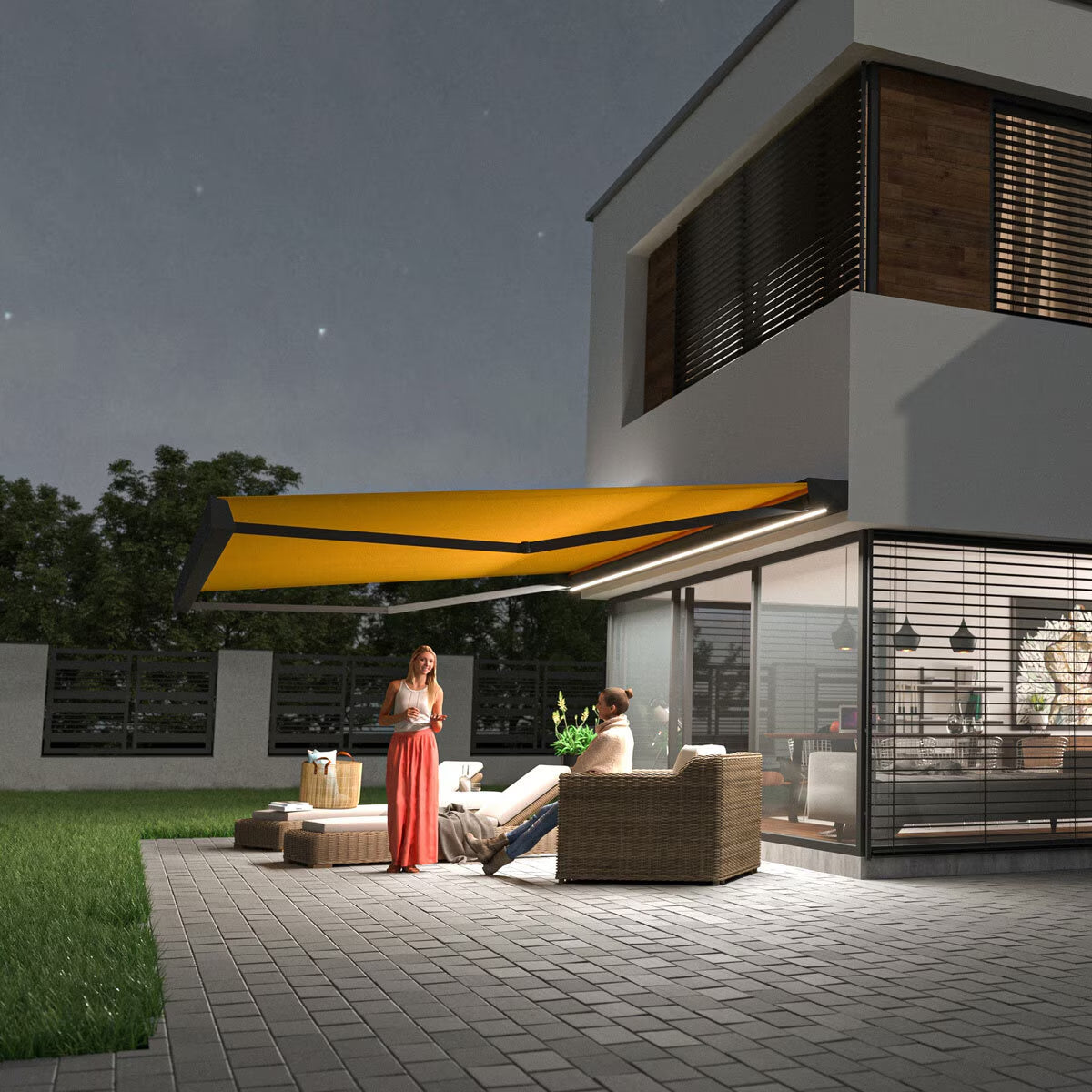 Olympus LED Awnings Athena Outdoor Patio Awning up to 3.5M Projection, Delivery Only