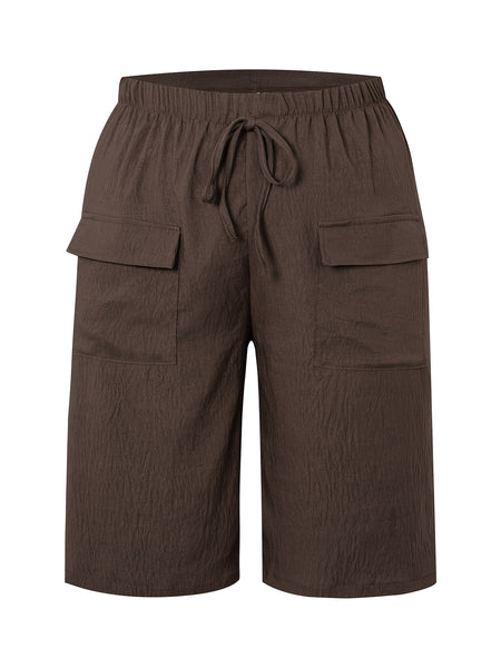 Circle 3pcs Set Standard Size Women's Shorts Casual Beach Pants with Pockets