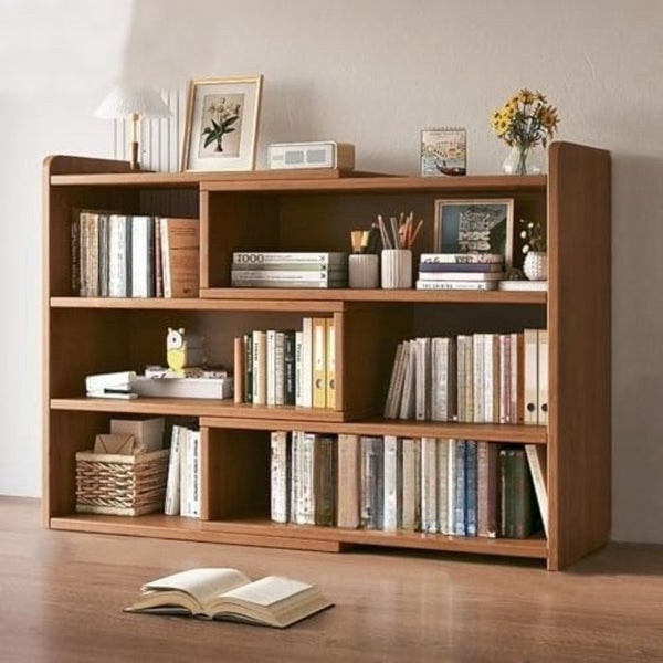 Expandable Desktop Bookcase, Freestanding Multi-layer Bookshelves, Adjustable Width Bookshelf Book Shelf Storage Unit, Multifunctional Storage Rack Book Shelf for Home Office Storage Organization