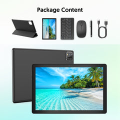 Newly Upgraded Android 15 System, 10.1-inch New Tablet Computer, 12 (3+9)GB RAM, 64GB ROM + 1TB Expandable Memory, With Keyboard, Mouse And Stylus, 2.0+8.0MP, 5G WiFi 6, 6000mAh Long-life Battery, Powerful Core, Perfect For Tech Enthusiasts And Home Offic