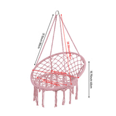 Courtyard Woven Hanging Basket, Hanging Cotton Rope Iron Ring Hanging Chair, Balcony Rocking Chair, Suitable for Indoor, Outdoor, Home, Balcony, Courtyard, Garden, Maximum Load Capacity: 200kg, Material: Iron Ring, Cotton Rope (No Include Cushion)