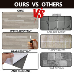 36pcs Self Adhesive Vinyl Flooring, 15X30cm Wood & & Stone Grain Effect Peel and Stick Floor Tiles, Waterproof Flooring Stickers for Home Office Bedroom Kitchen Living Room