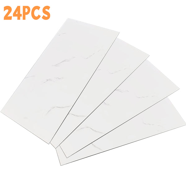 12/24/36pcs Contemporary Marble Pattern Self-Adhesive Wall Stickers - Waterproof & Oil-Resistant &Glossy Finish, Easy Peel & Stick for Kitchen, Bathroom, Glass, Walls - Removable Modern Home Decor, Bathroom Wall Stickers, Kitchen Decor, Easy install Decal
