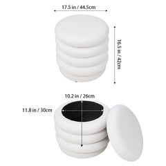 Space-Saving White Teddy Velvet Storage Ottoman - Multi-Use Storage Stool Vanity Stool Bed End Stool, Valentine'S Day Easter Multi-Use for Living Room Makeup Room Bedroom
