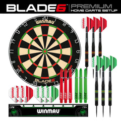 Winmau Blade 6 Dartboard with Darts & Oche Line