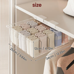15 Compartment Wall-Mounted Underwear and Socks Organizer! for Easy Viewing, Drawer-Style Design for Convenient Access. 15 Sections for Neat Storage of Underwear, Panties, Socks, and Other Small Items. Layered Design Maximizes