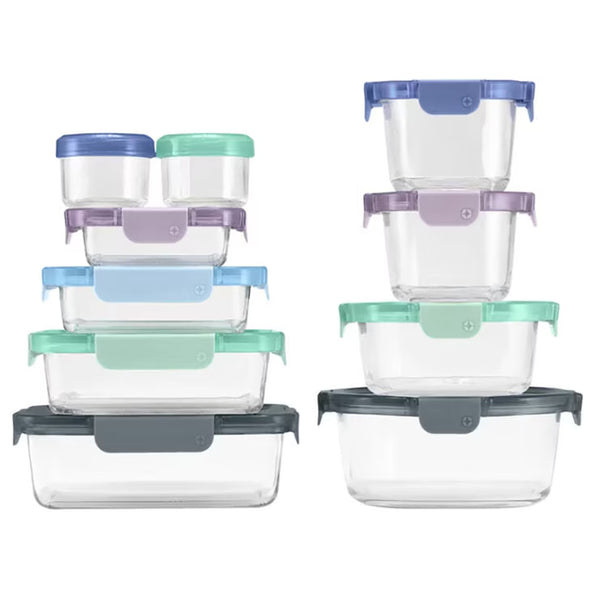 Ello Colour Lock Food Storage Set, 20 Piece