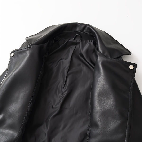 2025 Short Faux Leather Jacket Spring And Autumn American Retro Temperament Motorcycle Jacket Top Coat Women'S Clothing