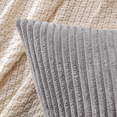 1pc Stripe Velvet Cushion Cover – Soft Luxury Cushion Case, Modern Textured Design, Machine Washable for Sofa & Bedroom Decor, Ideal Gift