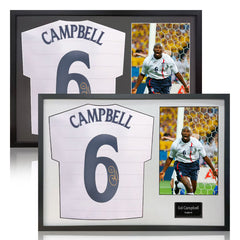 Sol Campbell Signed Framed England Football Shirt Including 1 Photo in 2 Options: White or Black Mount