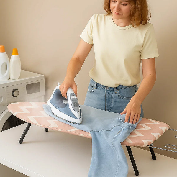Ironing Board Foldable Mini Ironing Board Tabletop Ironing Board Foldable Portable Design with Built-in Iron Rest, Non-Slip Legs, Lightweight for Small Spaces, Dorms, Apartments