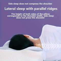 1pc Slow Rebound Cervical Pillow, Ergonomic Neck Contour Support for Side Sleep, Machine Washable Cool Soft Pillow Cover
