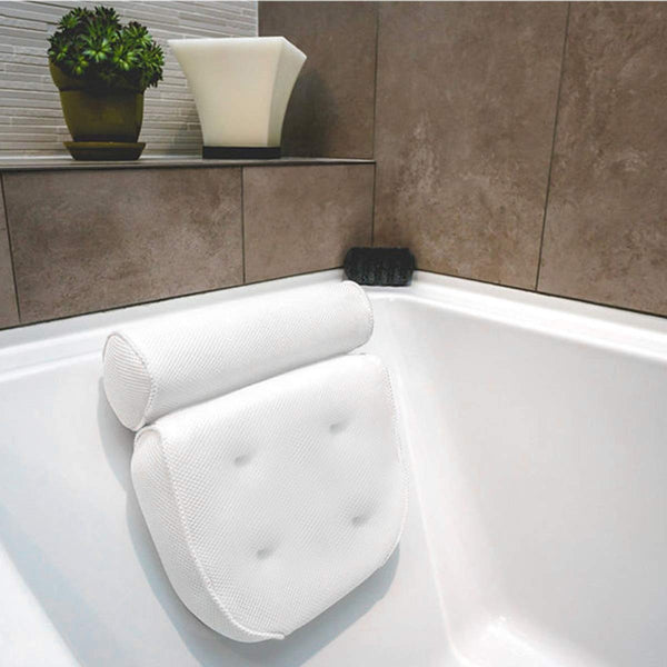 3D Mesh Bathtub Pillow with Neck and Back Support - Quick-Dry Vinyl Bath Mat, 6 Suction Cups and Hooks, Machine Washable Spa Accessory, Suitable for Bathtub, Hot Tub - Bathing Aid, Hot Spring Bath, Shower Decor, Bath Pillow, Bathtub Bathroom