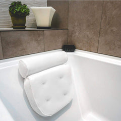 3D Mesh Bathtub Pillow with Neck and Back Support - Quick-Dry Vinyl Bath Mat, 6 Suction Cups and Hooks, Machine Washable Spa Accessory, Suitable for Bathtub, Hot Tub - Bathing Aid, Hot Spring Bath, Shower Decor, Bath Pillow, Bathtub Bathroom