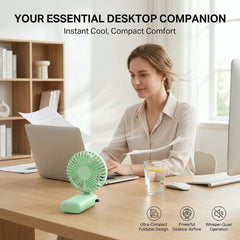 1 Foldable 3-in-1 Handheld Fan with LED Digital Display and 5 Adjustable Wind Speeds, Portable USB Rechargeable Fan with 90° Angle Adjustment and Whisper-Quiet Operation for Outdoor Travel Office and Daily Use