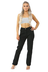 MYT Womens Side Elastic Waist Jeans Ladies Straight Leg Regular Fit Denim Size 10-24