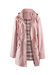 Drawstring Waist Hooded Zip Up Coat, Casual Long Sleeve Coat for Fall & Winter, Women's Clothing