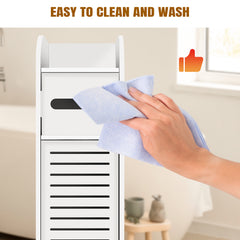 Bathroom Floor Storage Cabinet PVC Storage Unit Bathroom Cabinets Corner Organizer Cupboard for Bathroom Living Room Kitchen Toilet