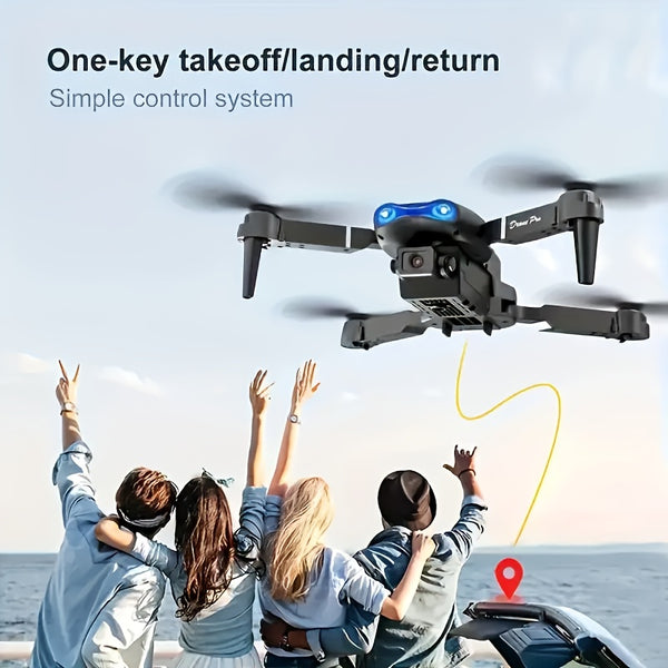 1pc Yethke E99 Drone With Dual Camera | One Key Take Off/Landing, Double Folding Rc Height Hold, Remote Control, Abs Material, 10-12 Minutes Life, Ideal For Beginners And Holiday Gifts